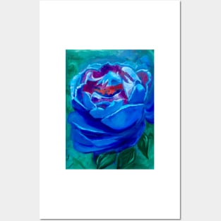 Abstract Blue Rose Posters and Art